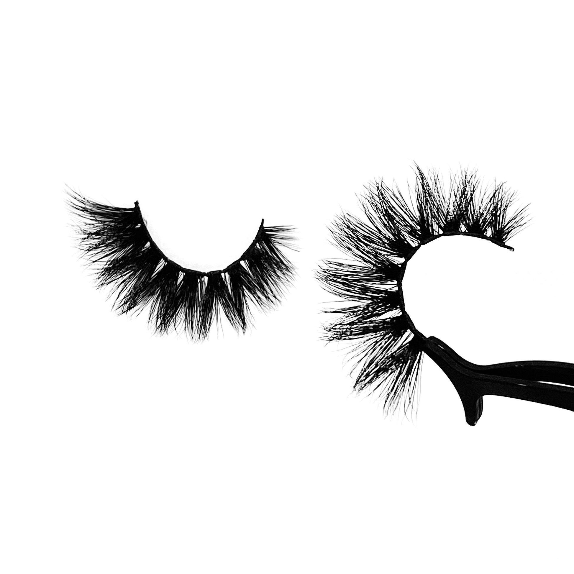 Finesser-High Volume-You're guaranteed to get away with anything in our full and fluffy "Finesser" lashes. "Finesser" is longer on the outer corners, giving you a fierce cat-eye look. These lashes serve extra glam for our ladies that love a sexy, wispy, dramatic look! Also available in our "Boss Up (3-Pack)." Try our "Amour" lashes for a shorter look! Description Handmade, Cruelty-Free, Wear up to 30x Material: 100% Mink Band: Thin, Black Cotton Band Volume: High Style: Dramatic, Long, Wispy, Ca