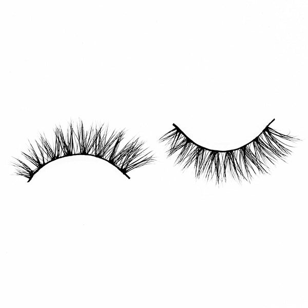 Butterfly-Medium Volume-“Butterfly” is a natural yet unique 3D lash that’s perfect for everyday looks. Our light volume “Butterfly” lashes add the finishing touch to any everyday, on the go, natural look. The unique design and cat-eye effect from these lashes will have you hooked! Description Handmade, Cruelty-Free, Wear up to 30x Material: 100% Mink Band: Black Cotton Band Volume: Medium Style: Wispy, Cat-eye, Flirty, Natural To Use: Measure and size your lashes by placing the false lash agains
