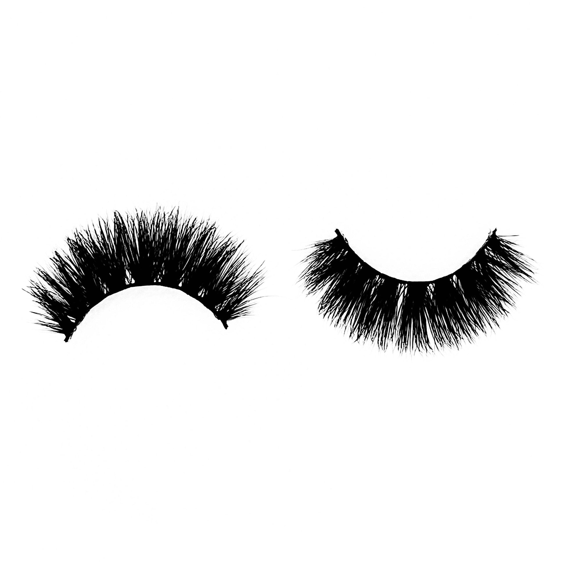 Hustla-High Volume-Sexy, sassy, and bold. The 3 moods guaranteed in our "Hustla" lashes. Pick "Hustla" for full volume, curl, and length. You'll always be picture ready in these glamorous mink lashes! Also available in our "Boss Up (3-Pack)" Description Handmade, Cruelty-Free, Wear up to 30x Material: 100% Mink Band: Thin, Black Cotton Band Volume: High Style: Dramatic, Long, Open-eye To Use: Measure and size your lashes by placing the false lash against your lash line where your natural lashes 