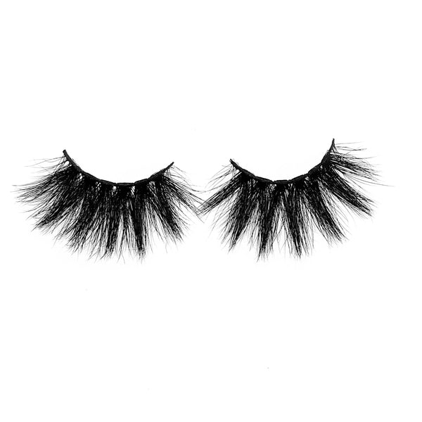 Koriyan-Mega Volume-A super soft and fluffy 5D Mink lash style. This 25mm lash “Koriyan” is amazing for a bold, dramatic look. These super cute, crisscross lashes will definitely make you stand out. The perfect style to add glam on your night out. Also available in our "Alpha Femme (3-Pack)." Description Handmade, Cruelty-Free, Wear up to 30x Material: 100% Mink Band: Black Cotton Band Volume: Mega Volume Style: Dramatic, X-Long, Wispy, Open-eye To Use: Measure and size your lashes by placing th